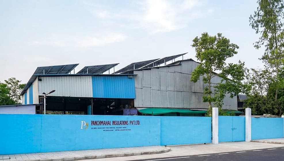 PIPL manufacturing facility exterior with rooftop solar installation